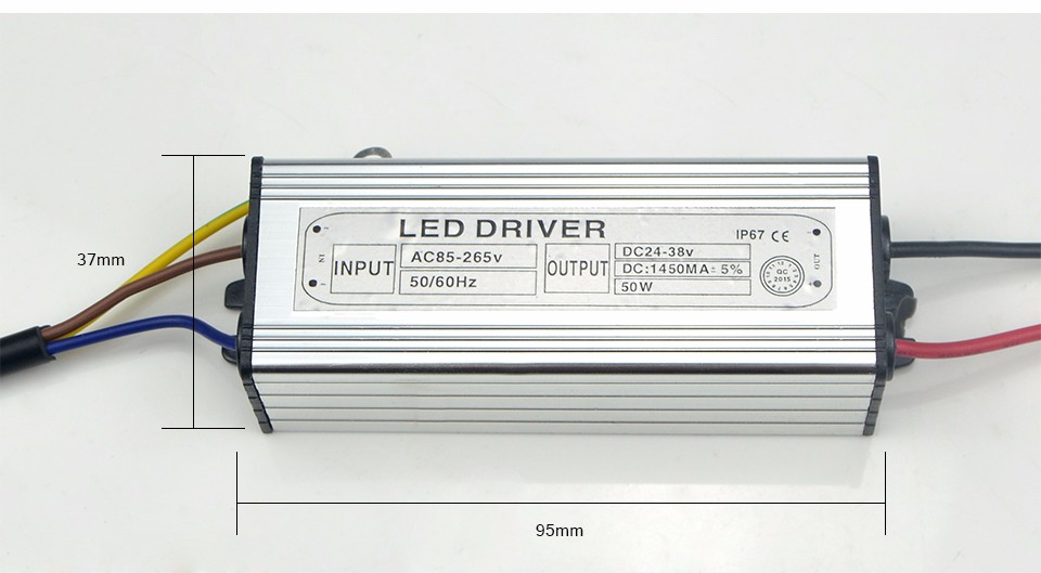 Full Watt 50W 85 265V to DC24 38V Power Supply Adapter Light Transformer LED Floodlight Driver For DIY Spotlight Bulb Lawn lamp