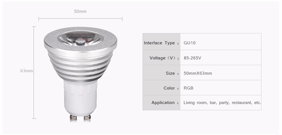 1x Dimmable E27 GU10 85 265V RGB LED Spotlight Bulb Lamp Light 24keys Remote Controller Night light For Decoration