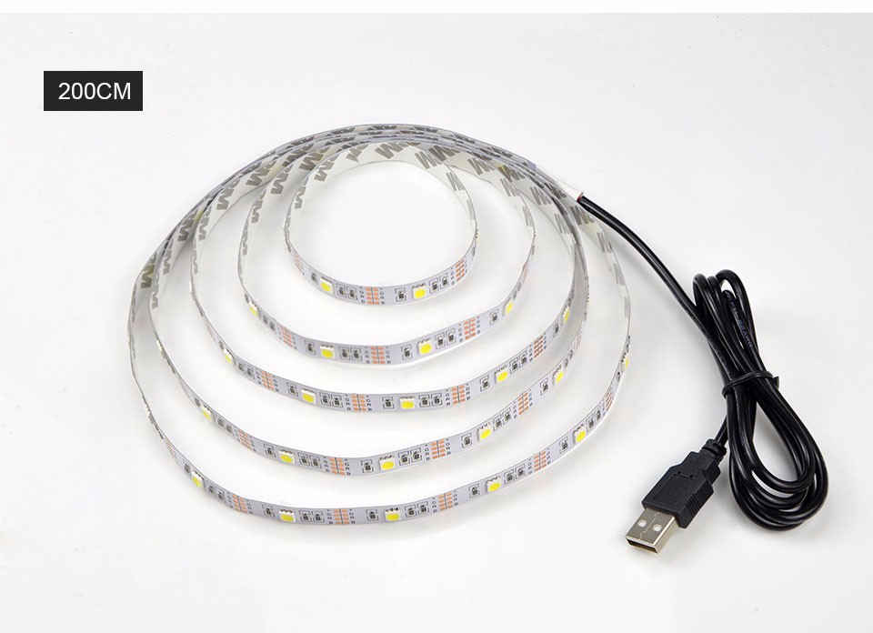 5V White Warm White USB LED Strip light Decoration lighting String Tape Ribbon SMD 3528 5050 0.5M 1M 2M For TV Background