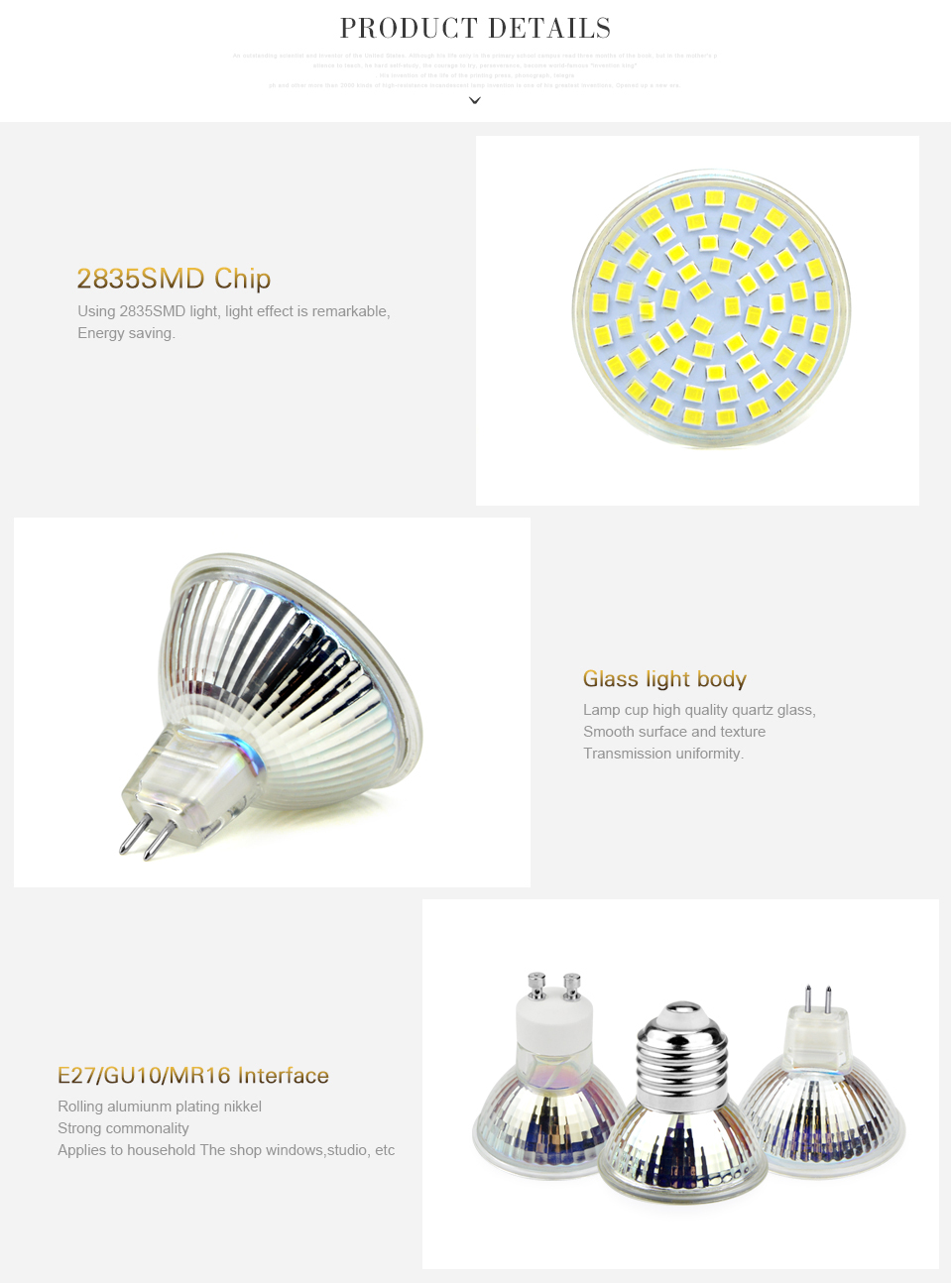 10Pcs AC 220V 2835 SMD 6W GU10 E27 MR16 60leds LED Lamp LED Spotlight Bulb Candle spot light Energy Saving Lights for Home
