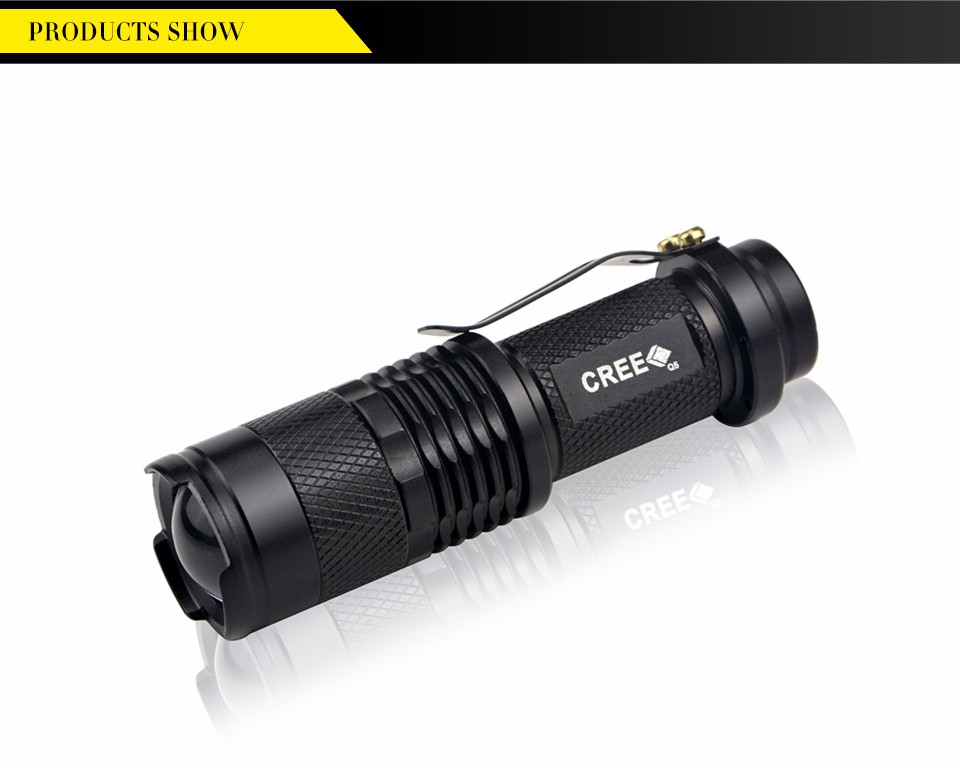 Portable Waterproof Mini LED Flashlight Zoomable Torch lights CREE Q5 1000LM Lanterna 3 Modes For AA or 14500 Flashlight Lamp