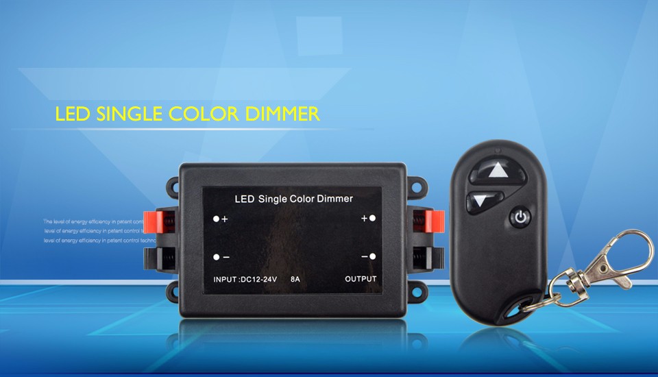 DC12V 24V 8A LED Single Color Dimmer With RF Remote Controller Brightness Control For LED Spot lamp Recessed Strip light