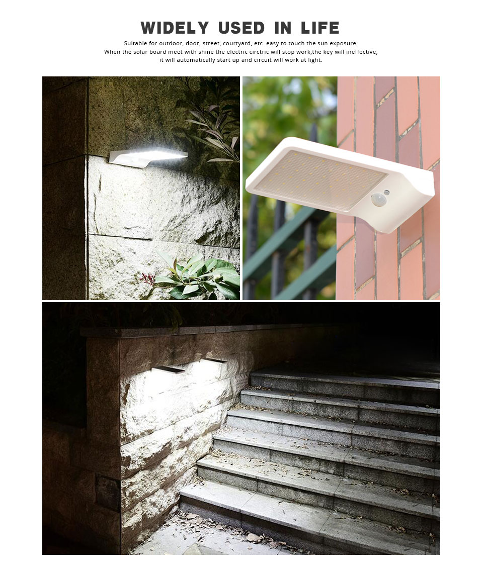 PIR Motion Sensor Solar panel Lamp LED Lighting IP65 Waterproof 36 LED bulb Solar Power Outdoor Light Security street wall Lamp