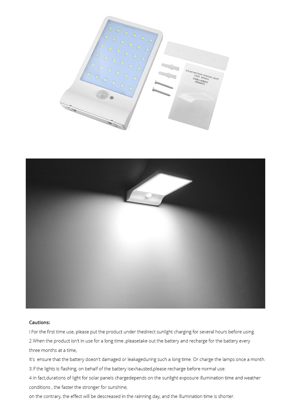 Waterproof PIR Motion Sensor Solar LED night light 36 LED bulb Solar Power Outdoor Lighting Smart Control Lamp lighting
