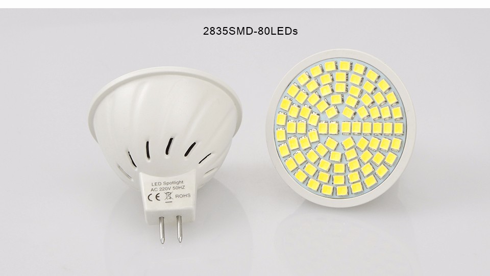 220V MR16 GU5.3 led lamp 2835 5730 SMD 27led 60led 80led LED Spotlight Bulb For Spot light Down light Replace CFL 4w 5w 9w 10w