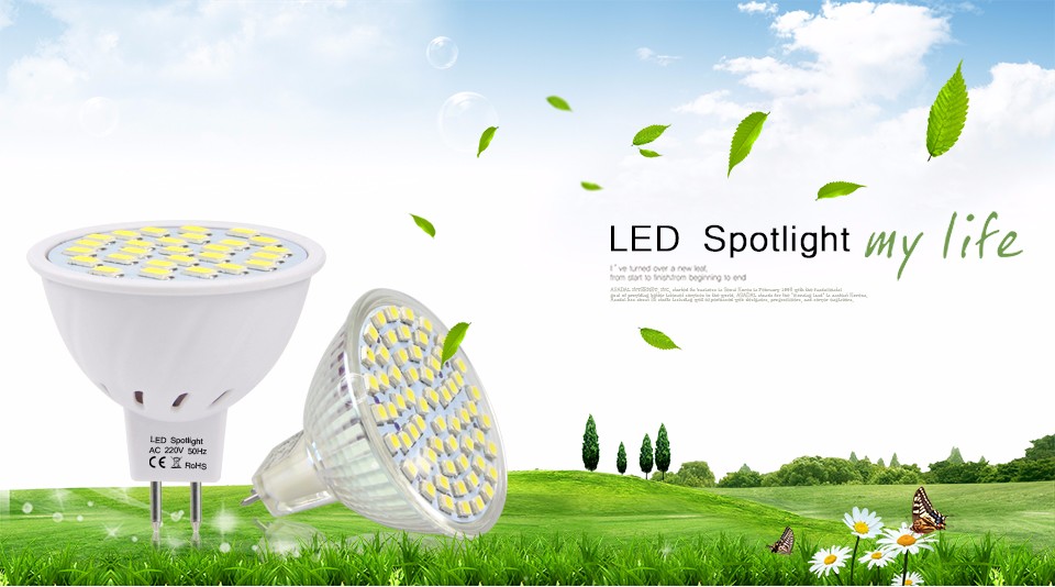 Glass Plastic Spot light MR16 GU5.3 LED Bulb 220V LED Lamp Spotlight 60LEDs 27LEDs 80 LEDs 2835 5730 SMD Grow Plant Light