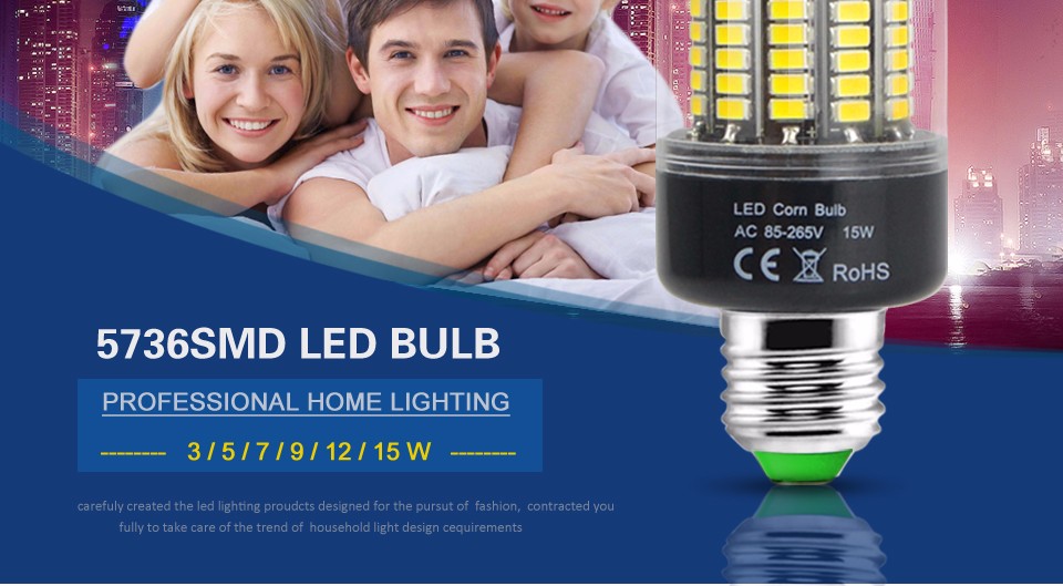 LED night light E27 220V 110V 3W 5W 7W 9W 12W 15W LED Corn Bulb SMD 5736 LED lamp home light