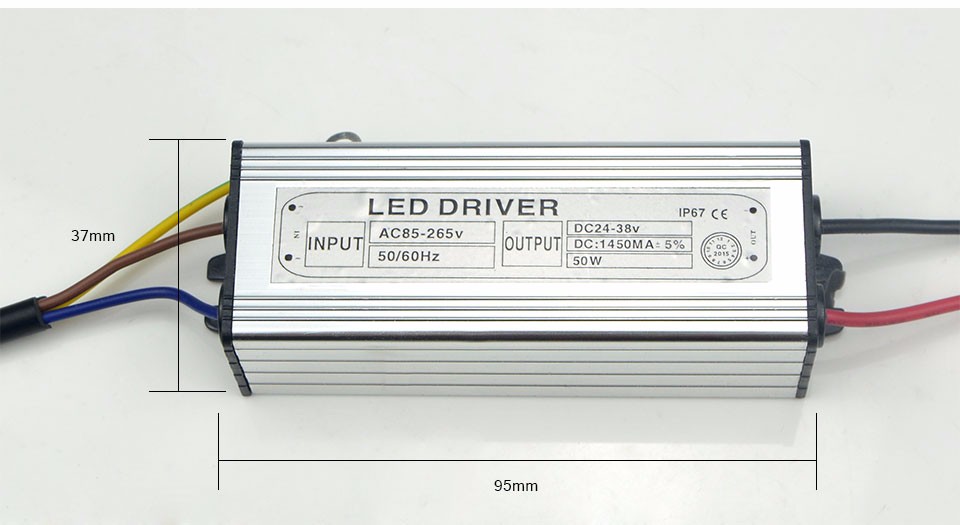 Aluminum Power Supply LED Driver 10W 20W 30W 50W 100W 85 265V To DC 20 38V Lighting Transformers For Flood Street Light COB chip