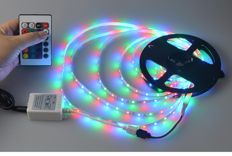 LED Strip light String Ribbon 24Key Controller 12V 3A Adapter 2835 SMD lamp Tape More Bright Than 5630 5050 For Indoor Decor