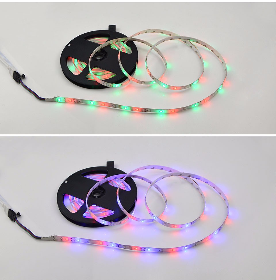 1set IP65 waterproof DC 12V 2835 SMD RGB LED Strip Light 5M Flexible LED Tape Lamps 3A Power supply Adapter RGB Remote Control