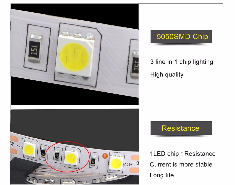 DC12V 5M 5050 SMD warm LED Strip light IP20 IP65 waterproof 2A LED Driver lighting Transformers Switch Power supply Adapter