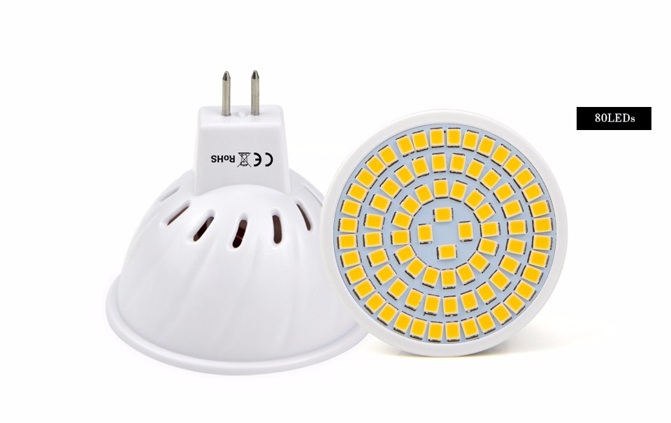 10PCS 220V MR16 48LEDs 60LEDs 80 LEDs 2835SMD LED Spotlight Bombillas LED Bulb LED Lamps spot light Indoor home lighting