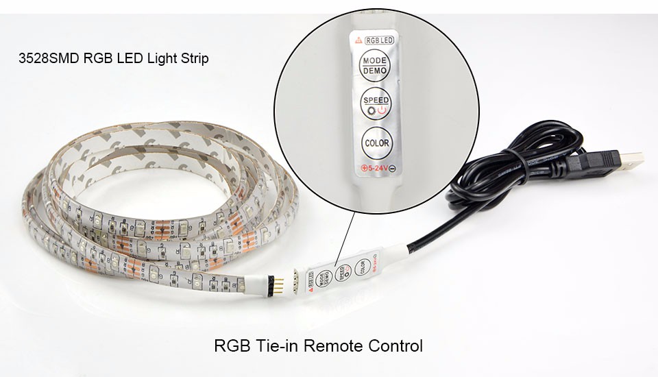 IP65 Waterproof DC 5V USB charger RGB USB LED Strip light 3528 5050 SMD 50CM 1M 2M For TV Backgroud Indoor Home Lighting