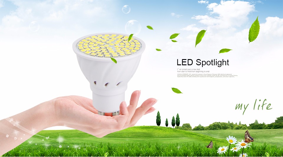 Heat resistant Fireproof Body GU10 LED Spotlight Bulb 220V 2835 SMD 550 600LM 60 80 LEDs lamp For Home light lighting
