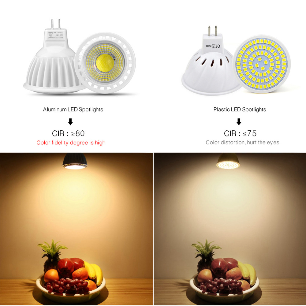 Lampada LED GU10 8W, angolo 12°, Ceramic, 105lm/W - No Flickering