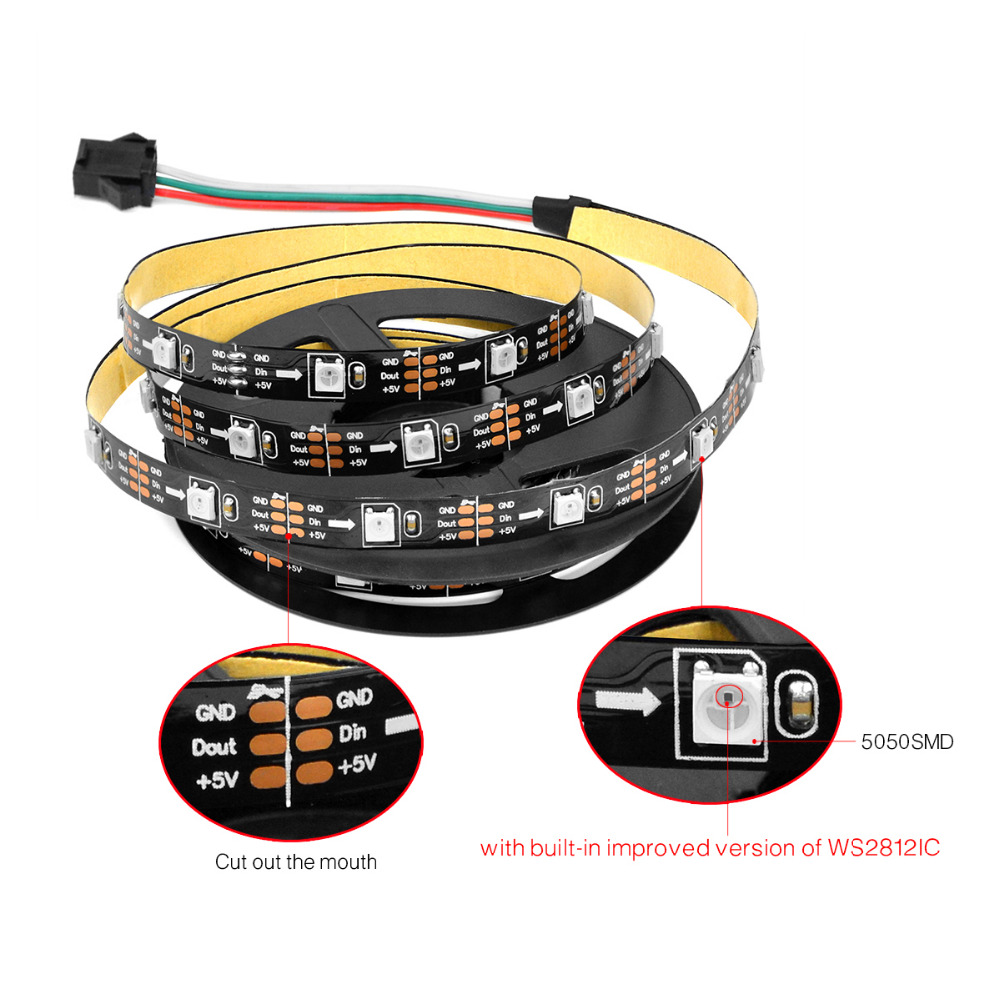 Dc V Ws B Addressable Usb Charger Adapter Rgb Usb Led Strip Light Smd Magic Dream Color