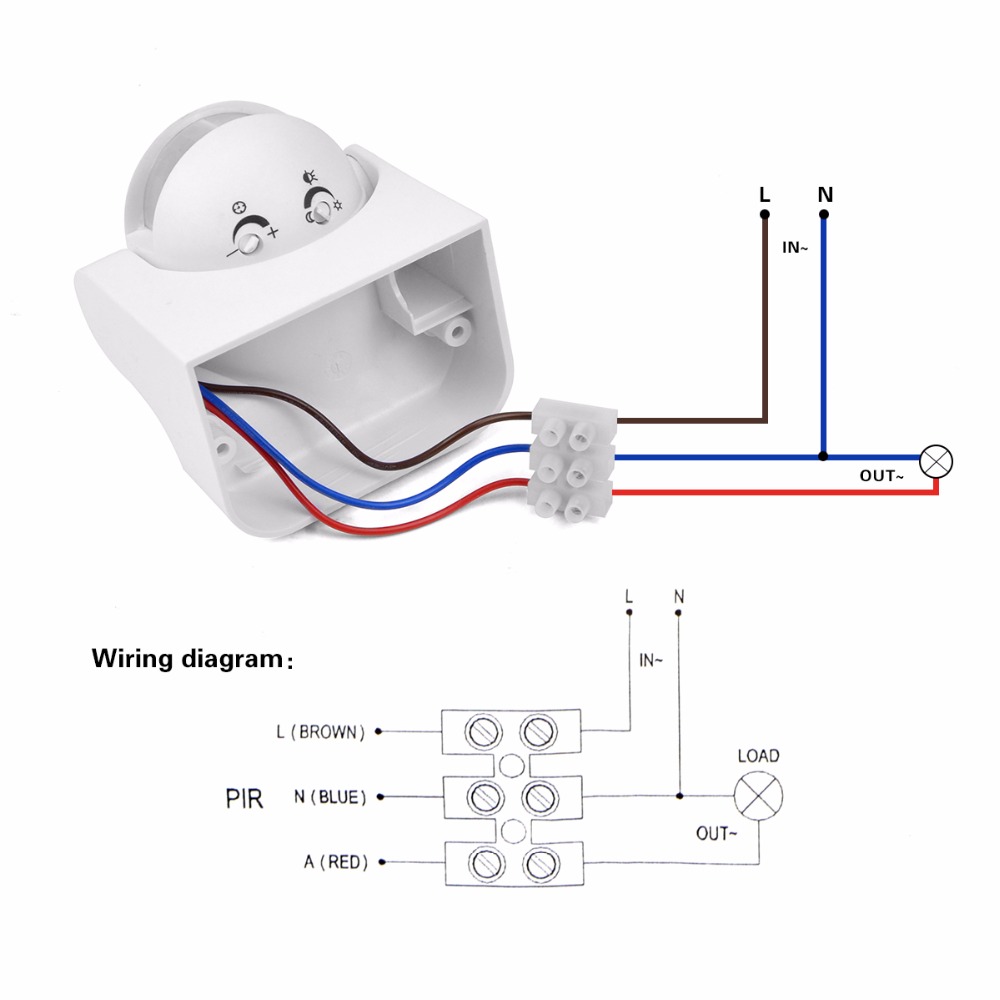 DIY PIR Infrared Motion Sensor Switch Smart Security LED ... to led light wiring diagram sensors 