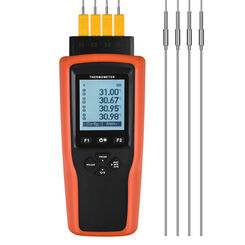 YET-640 Color Screen Thermocouple Thermometer 4 channels Testing Port High Accuracy Temperature Tester