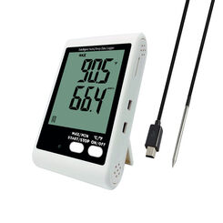 DWL-11E Large LCD Temperature Sensor External Probe Thermometer with Sound and Light Alarm Temperature Data Logger for Storage