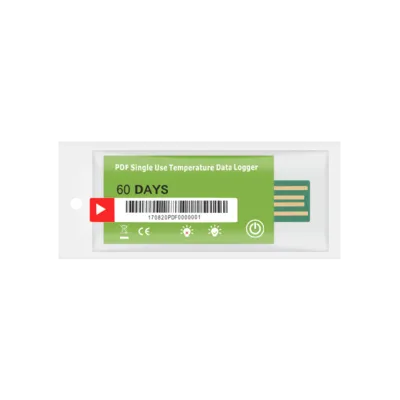 single use cold chain data logger monitor temperature with USB PDF APP fits for long time shipping container