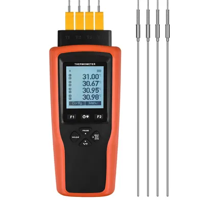 YET-640 Color Screen Thermocouple Thermometer 4 channels Testing Port High Accuracy Temperature Tester