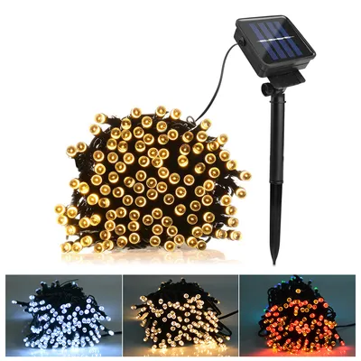 Solar Powered 50/100 LED Copper Wire Fairy Lights – Outdoor String Lights For Garden, Patio, Xmas
