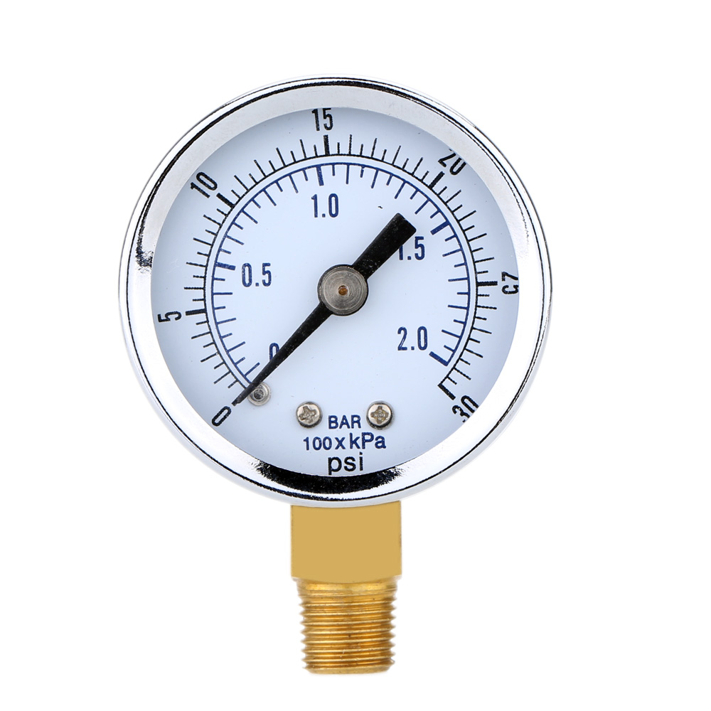 0~30psi 0~2bar Mini Pressure Gauge Dial Air Compressor Meter Hydraulic Pressure Tester Manometer Double Scale Pressure Measurer