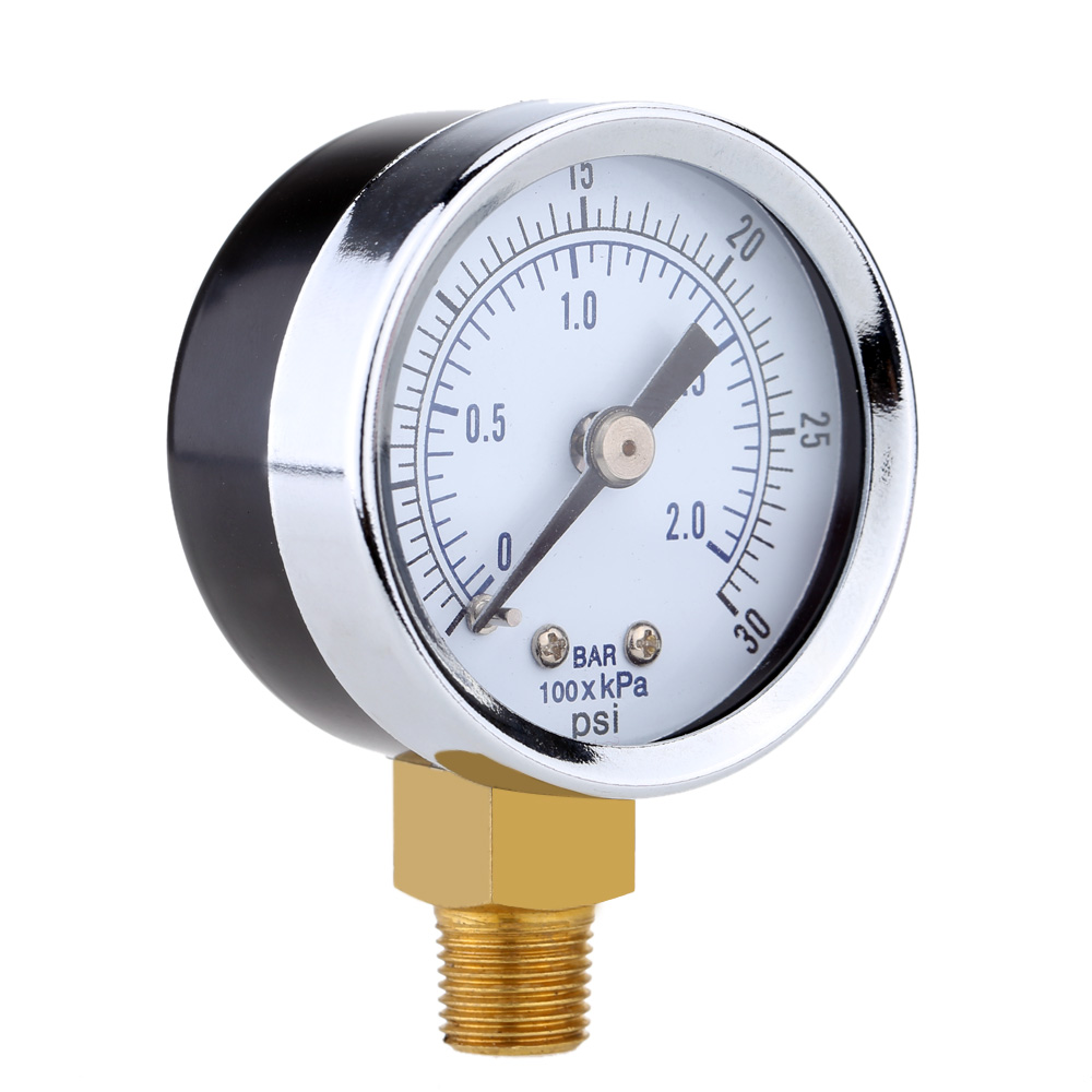0~30psi 0~2bar Mini Dial Air Compressor Meter Hydraulic Pressure Gauge Gage Manometer Double Scale Pressure Measuring Instrument