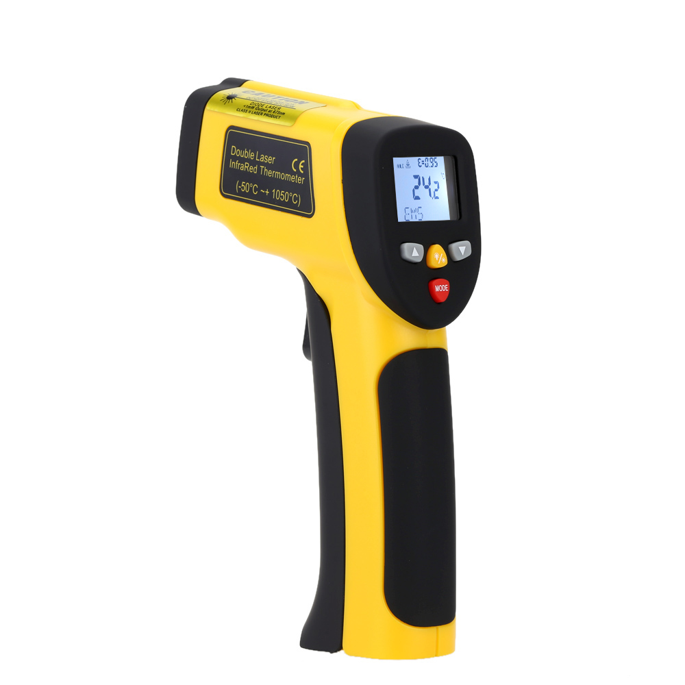 Precision Digital Infrared Thermometer Double Laser Non contact IR Hygrometer Temperature Tester Diagnostic tool 50~1050 Degrees
