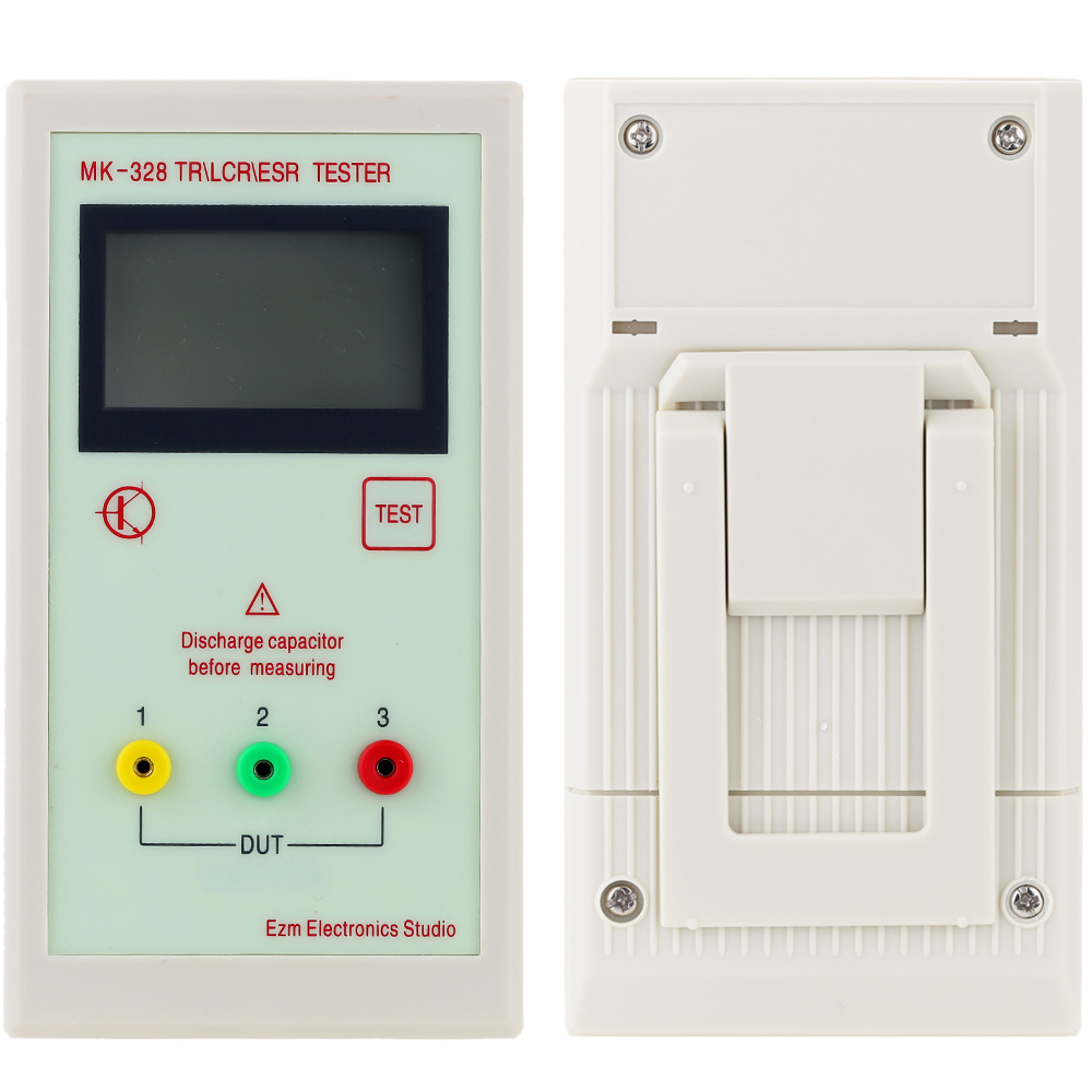 Portable MK328 128x64 LCD Transistor Tester Diode Inductance Capacitance ESR Meter MOS PNP NPN L C R Testing