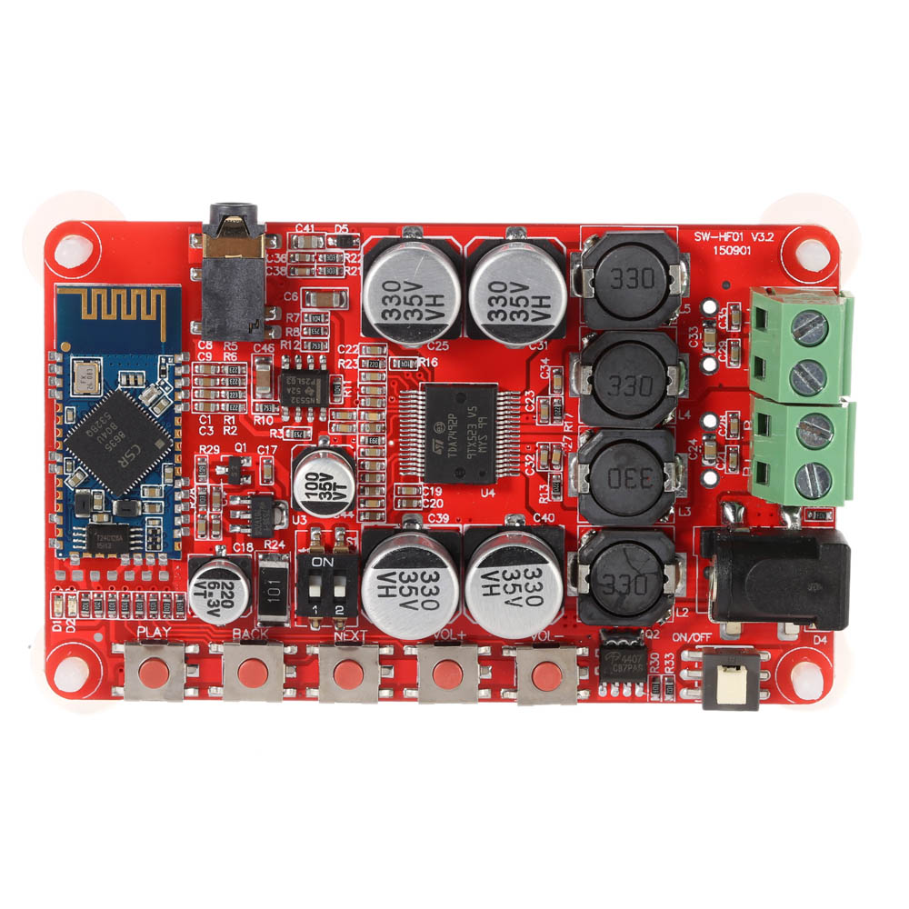 TDA7492P 2x25W Bluetooth 4.0 Audio Receiver Amplifier Board Module with AUX Interface + Acrylic DIY Case Kit Cover