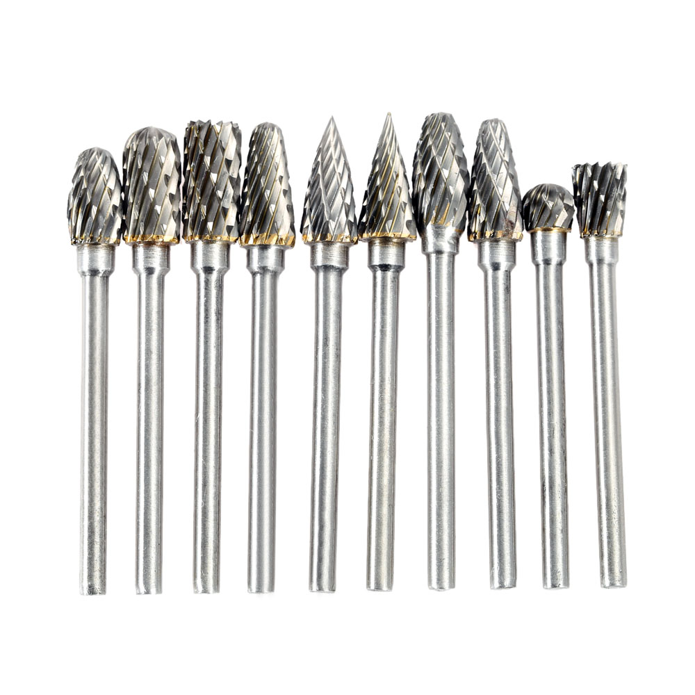 Electric Grinding Dremel Accessories 10pcs Tungsten Steel Carbide Milling Cutter for Dremel Rotary Burr Tool Set CNC Engraving