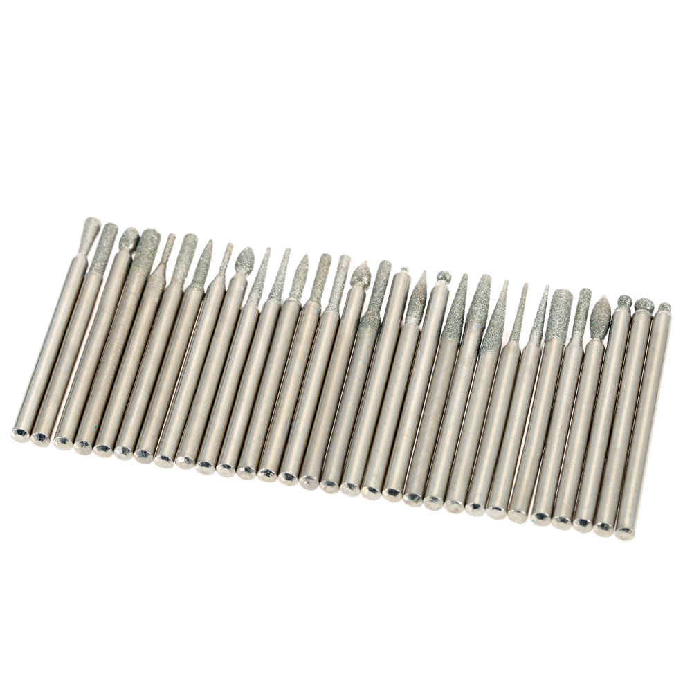 30pcs Dremel Tool Accessories Grinding Accessories Electroplated Diamond Grinding Heads Burrs Bit Set for Dremel Rotary Tool Set