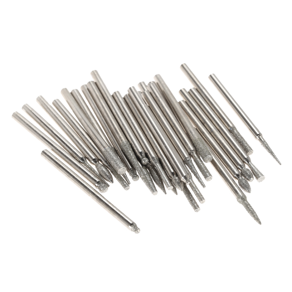 30pcs Dremel Tool Accessories Grinding Accessories Electroplated Diamond Grinding Heads Burrs Bit Set for Dremel Rotary Tool Set