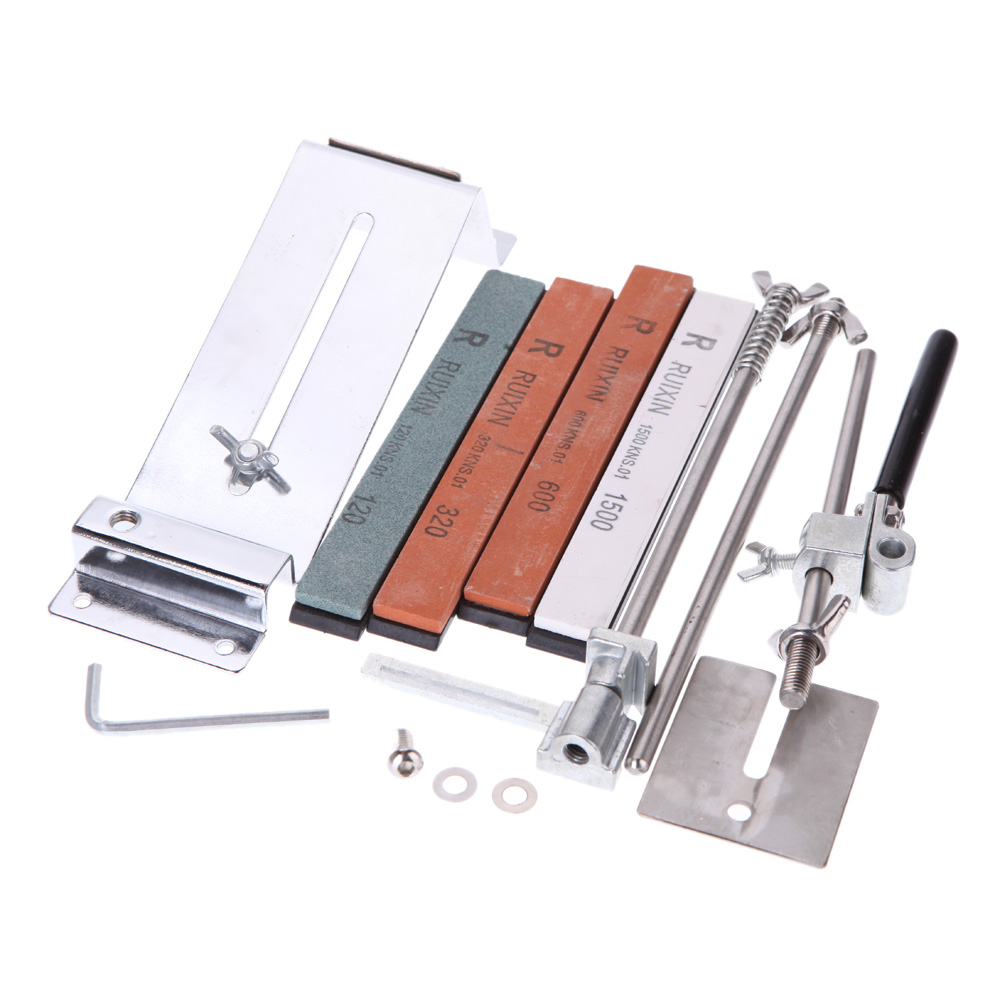 Upgraded Fixed angle Knife Sharpener Kit Full Metal Stainless Steel Professional 4 Sharpening Stones
