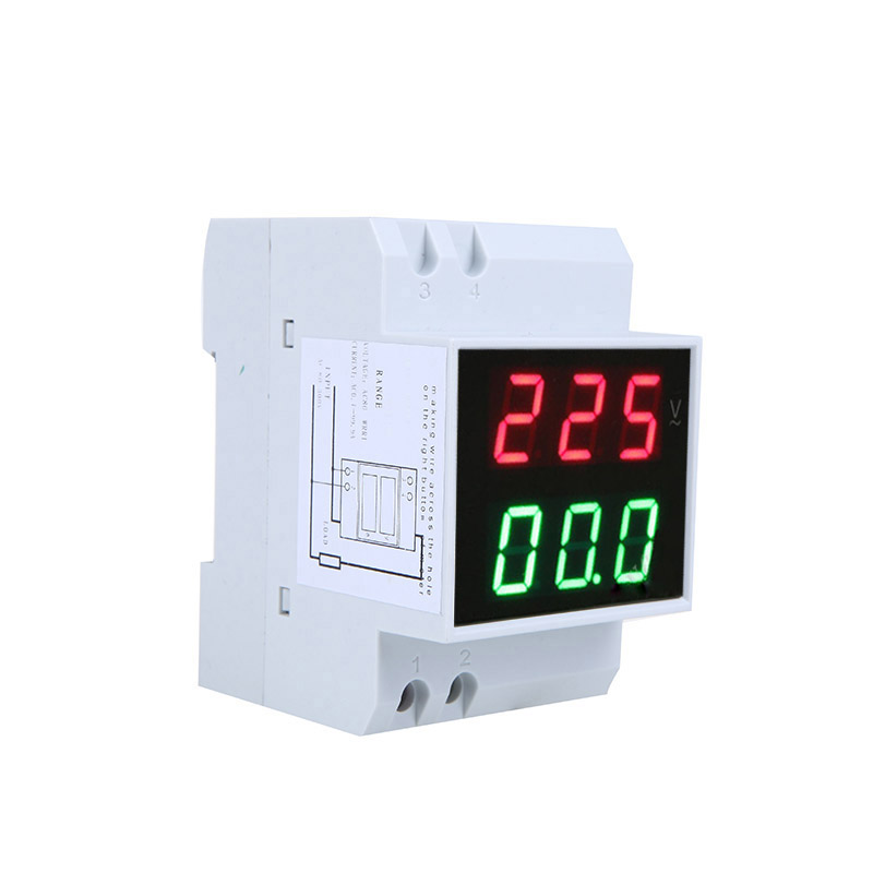 AC80 300V 0.2 99.9A Voltmeter Ammeter Dual Display Tester Digital Din Rail LED Voltage Ammeter Current Meter Voltmeter