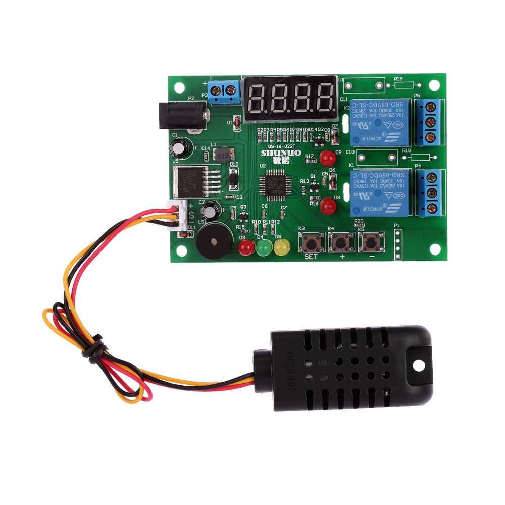 Digital Intelligent thermal regulator Temperature Humidity Controller control Module Relay with LED Indicator Alarm Function