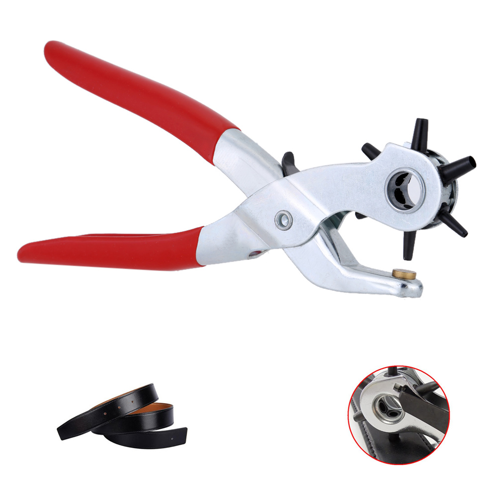 Hole Punching Machine 9 Punch Plier Round Hole Perforator Tool Make Hole Puncher for Watchband Cards Leather Belt