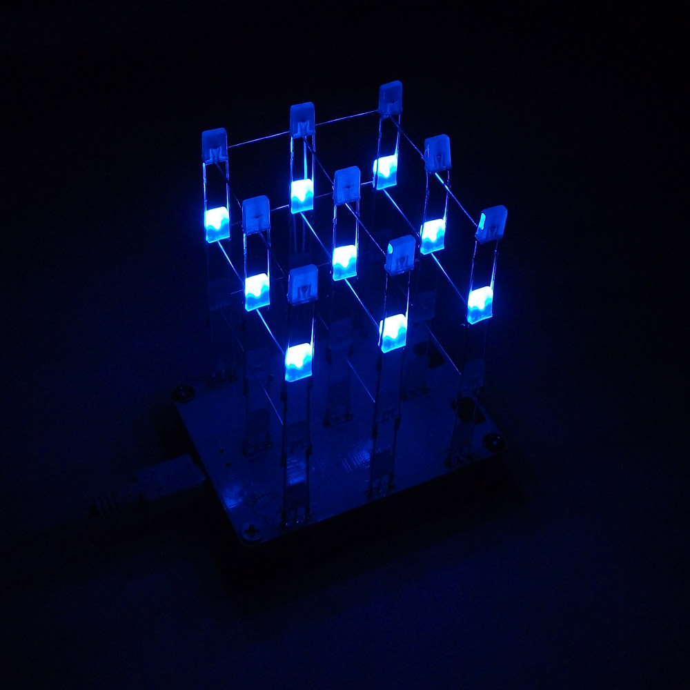 DIY Electronic LED Display Kit 3x3x4 Color 40pcs LEDs Light Cube Sound Light Control DIY LED Light Cube Kit