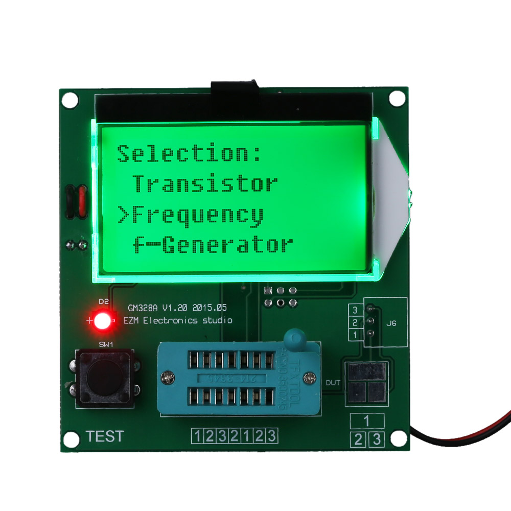 Functional Transistor Tester Frequency Square Wave Signal Generator LCD Diode Triode Capacitance ESR Meter for MOS PNP NPN L C R