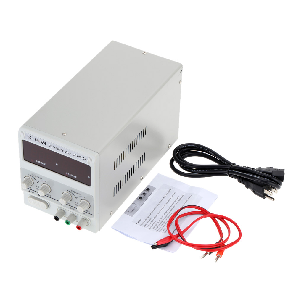 60V 3A 5A Precise Variable Adjustable Digital DC Voltage Stabilizer Regulator Power Supply with Clip Cable 110V
