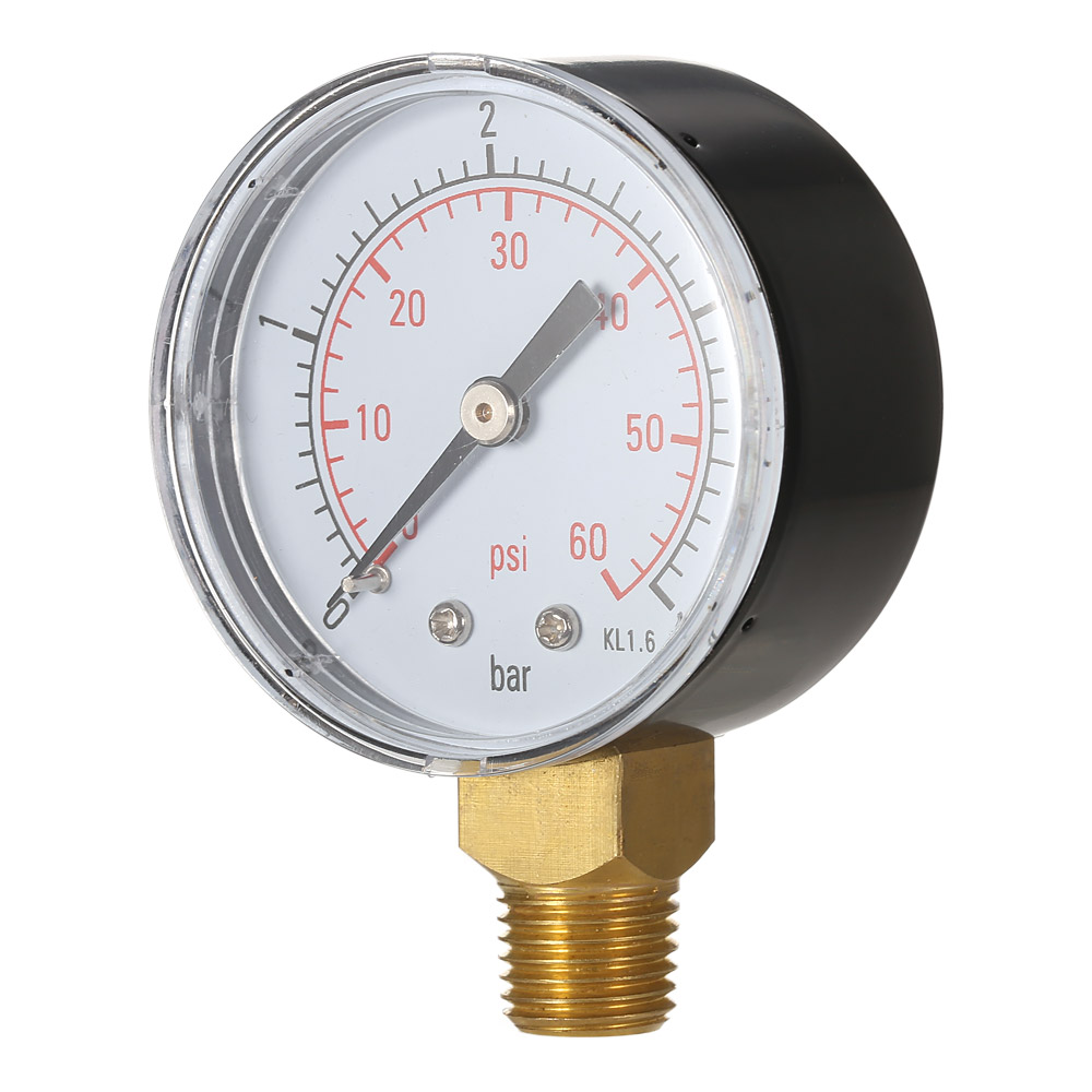 50mm manometer Pool Filter Water Pressure Dial Hydraulic Pressure Gauge manometre pression 1 4 BSPT Thread 0~60psi 0~4bar