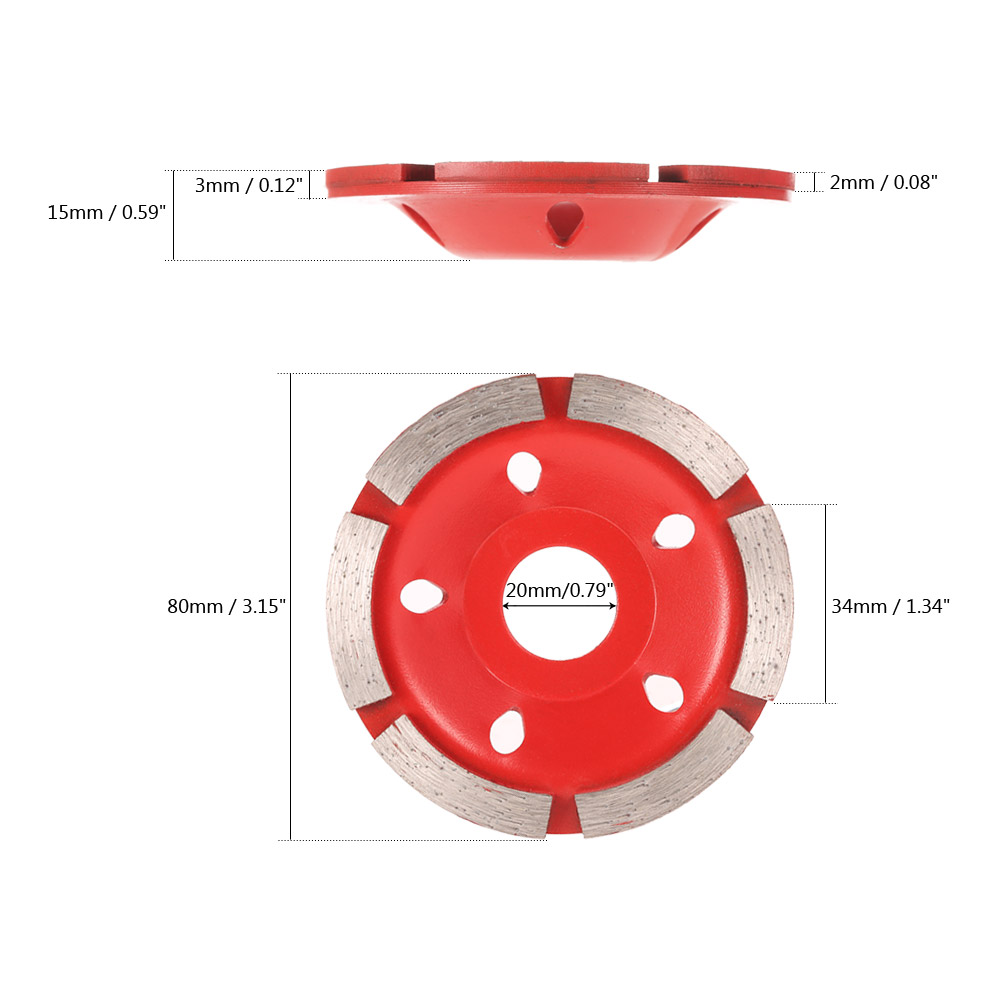 80mm 3.15 Diamond Segment Grinding Wheel Fan Shape Single Row Grinder Concrete Granite Ceramics Terrazzo Marble Grind Disc