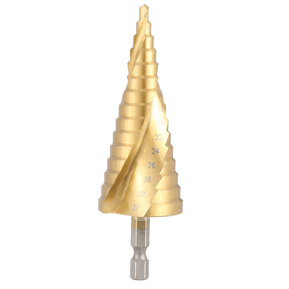 3 Pcs set of drills HSS Titanium Coated Spiral Grooved Step Drill Bits Pagoda wood tool hand drill bits foret metaux