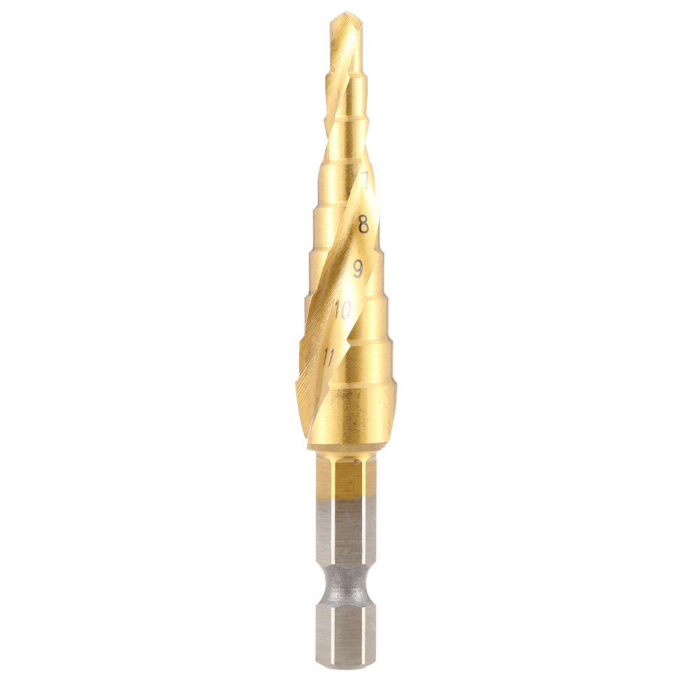 3 Pcs set of drills HSS Titanium Coated Spiral Grooved Step Drill Bits Pagoda wood tool hand drill bits foret metaux