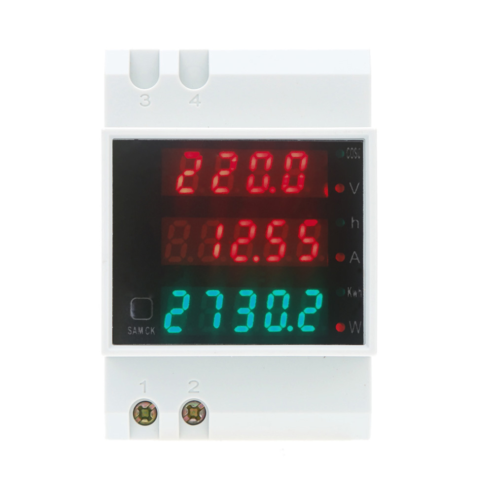 AC80 300V 100A Multi functional Voltmeter Ammeter Digital Din Rail Current voltimetro Power diagnostic tool digital amperimetro