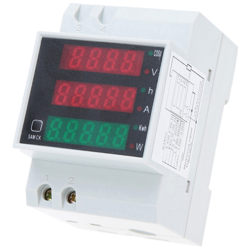 AC80 300V 100A Multi functional Voltmeter Ammeter Digital Din Rail Current voltimetro Power diagnostic tool digital amperimetro