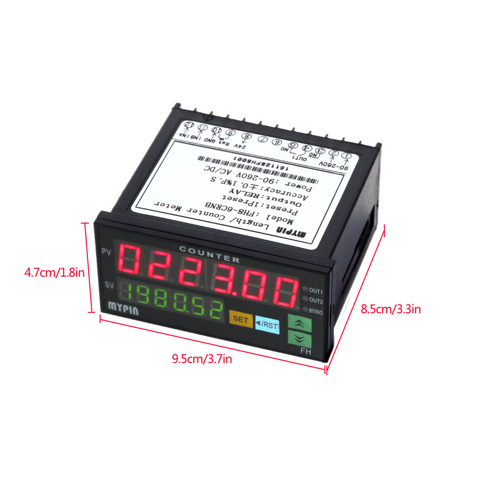 Digital Counter Mini Length Batch Meter 1 Preset Relay Output Count Meter Practical Length Meter 90 260V AC DC The Hours Machine