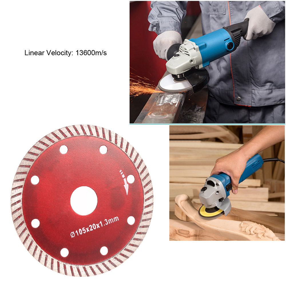 Diamond Cutting Disc Saw Blade Diamond Blade 8 Cooling Holes Angle Grinder Architectural Engineering Architect 105x1.3x20mm