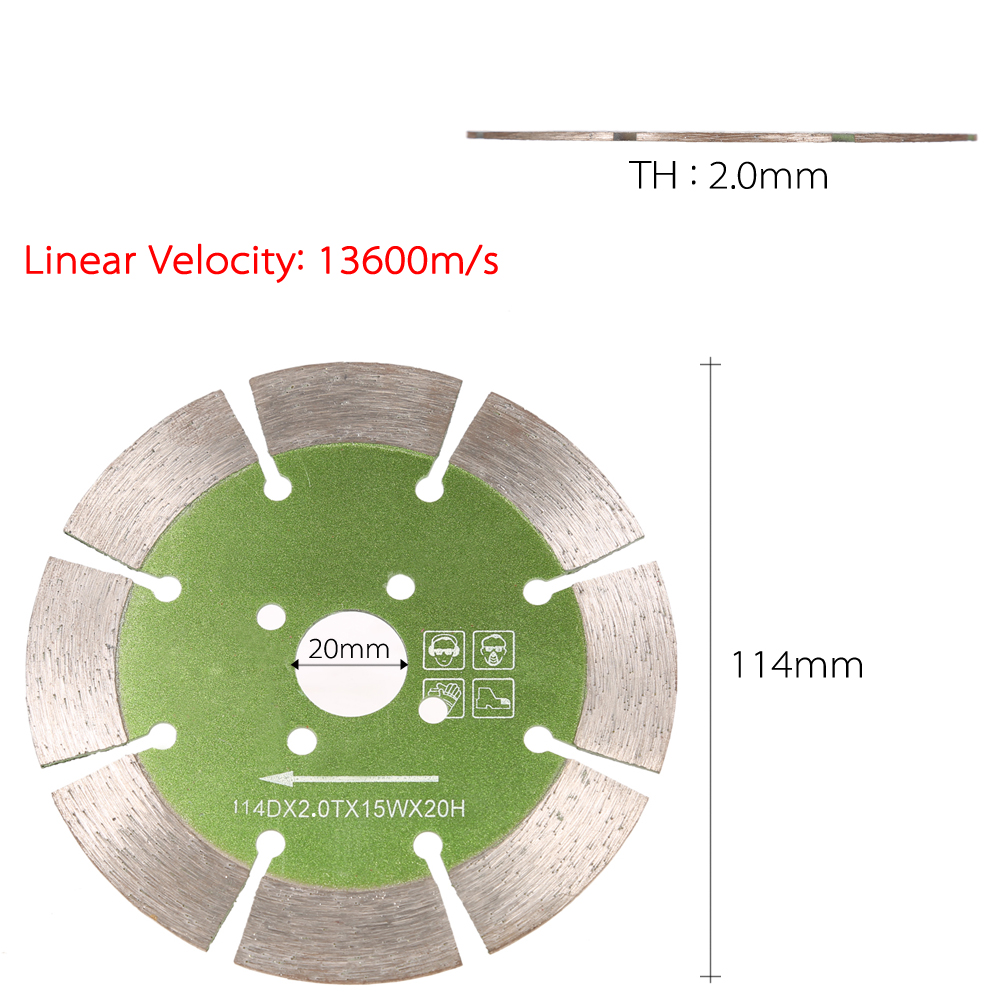 Diamond Saw Blade with Cooling Holes 20mm Inner Diameter Marble Granite Tile Incising For Angle Grinder